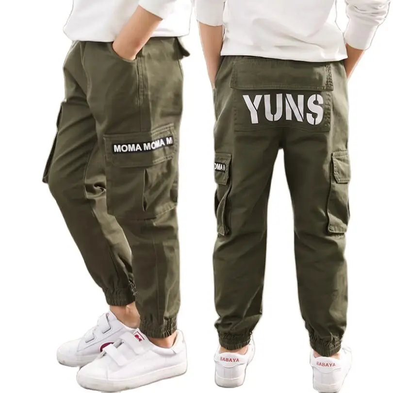 

Spring Boys Trousers Kids Cargo Pants 100% Cotton High Quality Comfortable Soft Children School Wear Teenage Clothes Outfit Pant