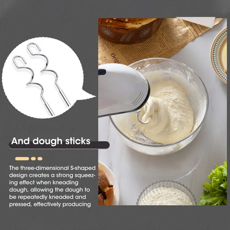 Multi functional electric mixer automatic handheld food mixer egg cream cake dough mixer convenient 7-speed egg beater mixing 4