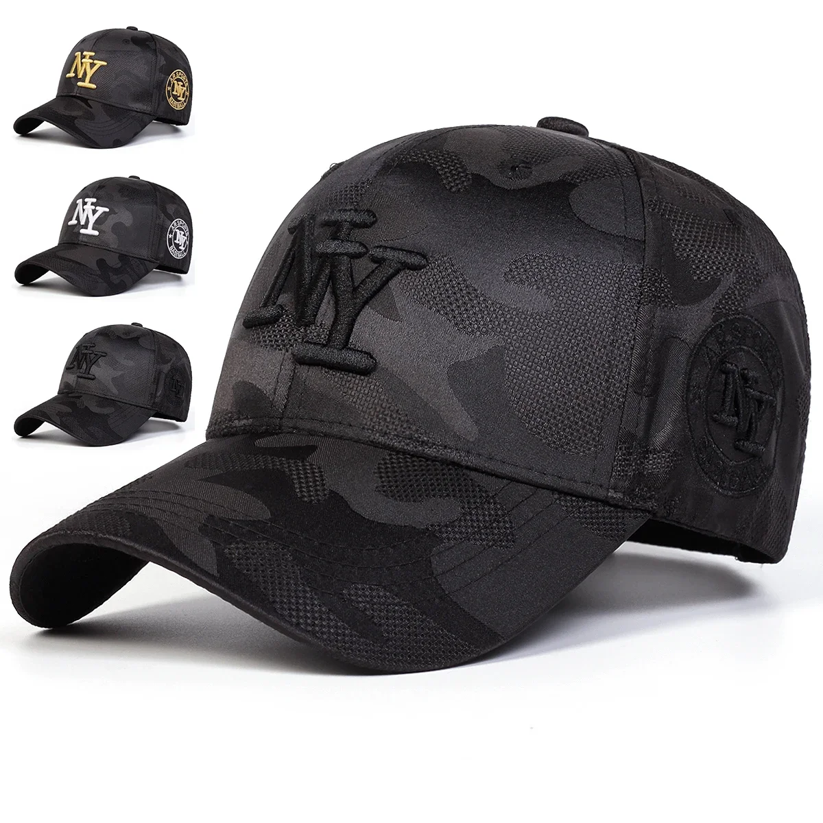Unisex Baseballkappen mit Buchstabenstickerei und Camouflage-Muster für Frühling und Herbst, Verstellbare Freizeithüte, Sonnenschutzhüte, Sportkappen