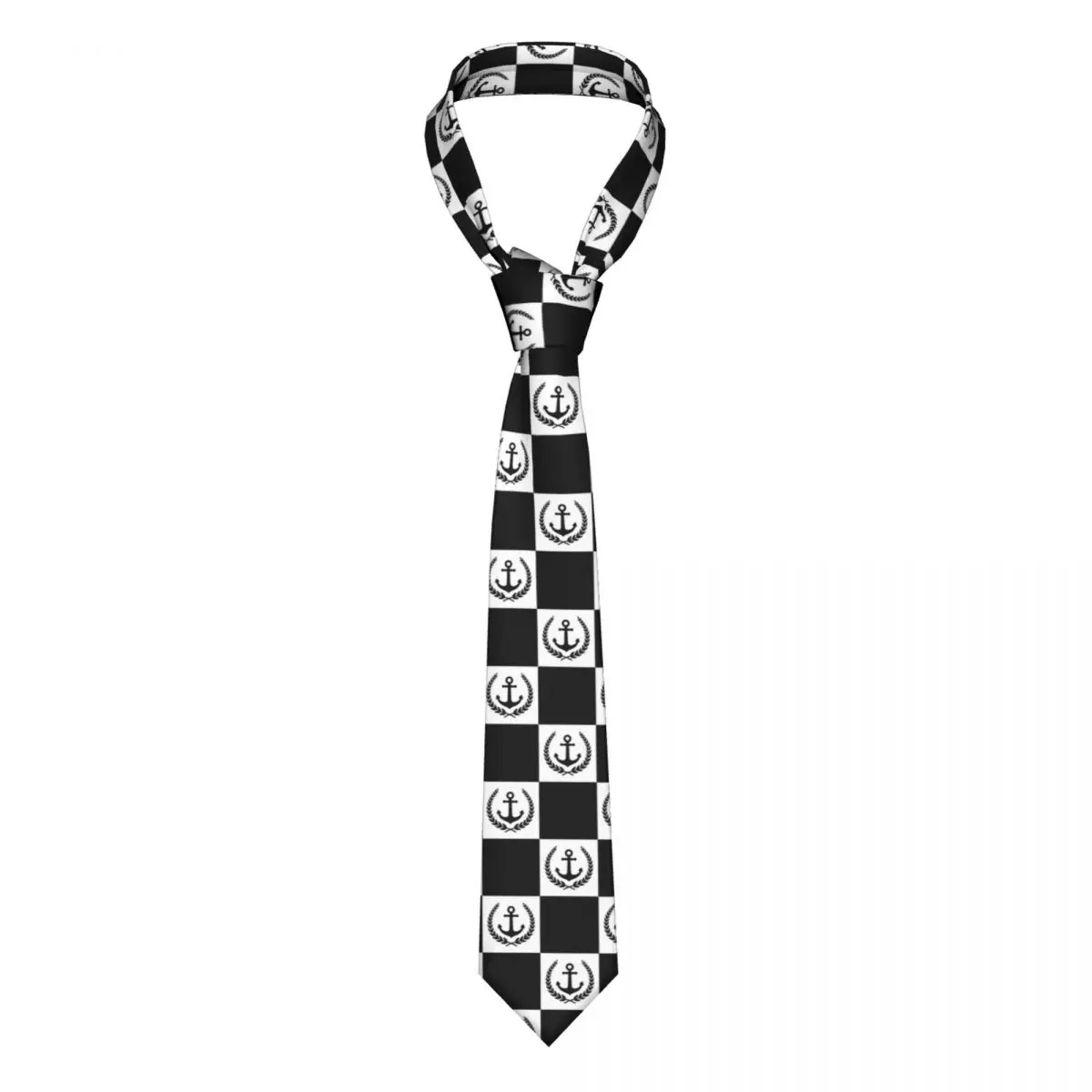 

Anchor Laurel Wreath Neckties Unisex Silk Polyester 8 cm Boat Pirate Nautical Neck Tie for Men Accessories Cravat Wedding