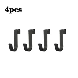 Versatile Over-Door Hanging Rack for Home Organization and Storage (Black-4pcs)