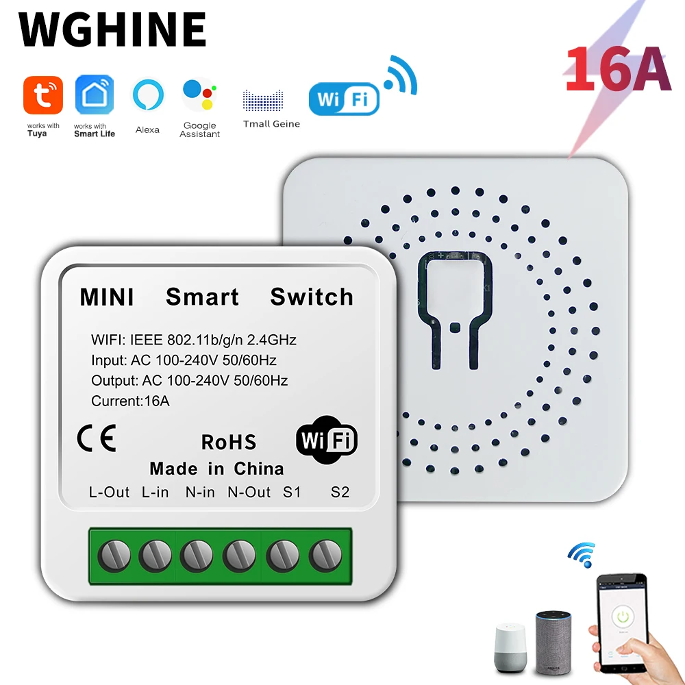 Умный модуль переключателя Tuya MINI с Wi-Fi модифицированный контроллер умного дома