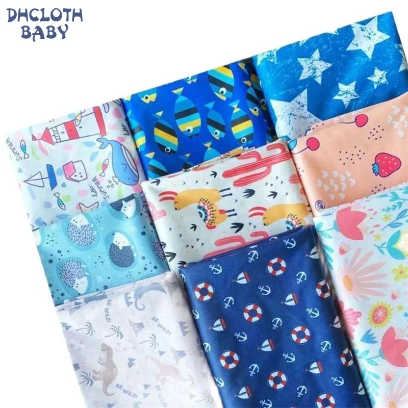 Fabric Diapers PUL Polyester Printed Cloth Sewing Quilting For Patchwork Needlework DIY Handmade Waterproof Baby Fabric Diapes