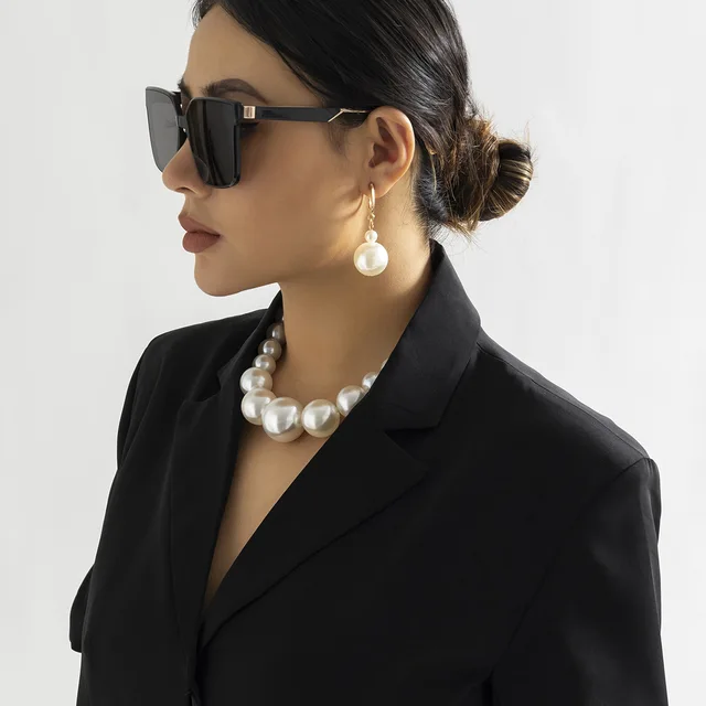 DIEZI Elegant Big Imitation Pearl Choker Necklace For Women Fashion Girls Gift Statement Collar Choker Necklace New Jewelry 6