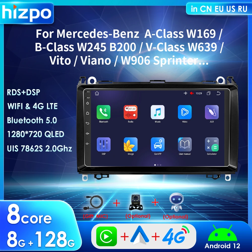 Hizpo Carplay for Mercedes Benz B200 W639 Sprinter W906 W169 W245 Viano