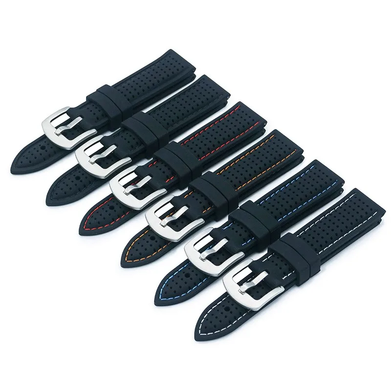 

20/22/24mm New Breathable Rubber Sports Strap For MidoTissot Omega Watch Band Silicone Bracelet For Huawei Samsung Accessories