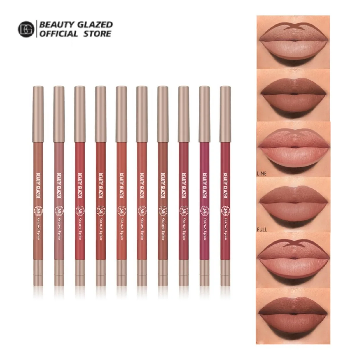 

10Colors Lipliner Pencil Waterproof Sexy Red Matte Contour Tint Lipstick Lasting Non-stick Cup Moisturising Lips Makeup Cosmetis