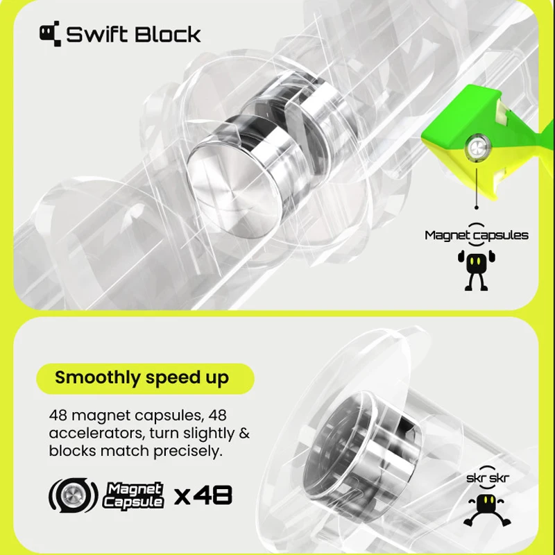 Speed Cube GAN Swift Block 355S 3x3 Magnetic Magic Cube Puzzle Children's Toy Professional