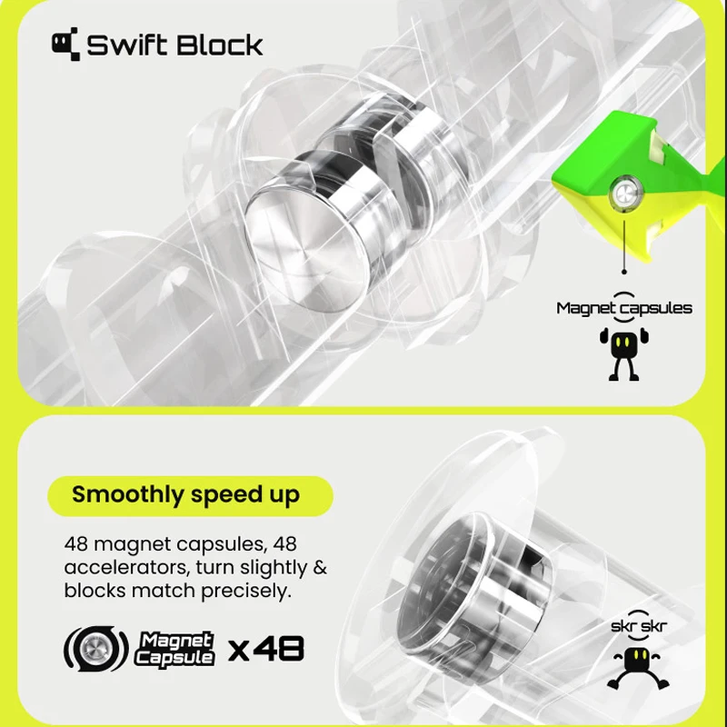 [Picube] GAN Swift Block 355S 3x3 Magnetic Magic Cube Speed Puzzle  Children's Toys Professional Gan 355 S 3X3X3 Cubo Magico