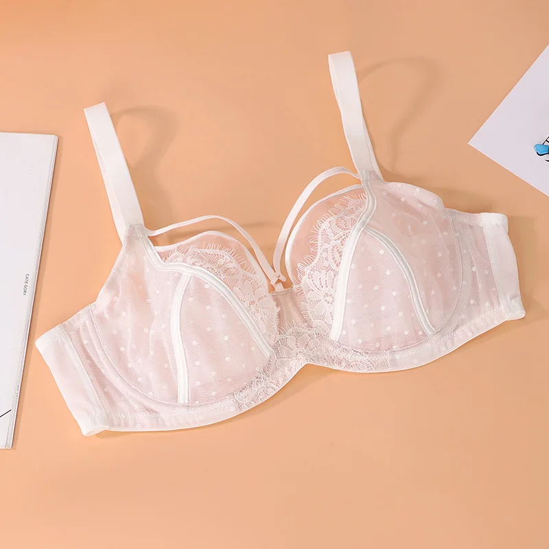 Womens Lace Sheer Minimizer Bra Full Coverage Non Padded Underwire Female Breathable Plus Size Lingerie 34 36 38 40 42 C D DD E