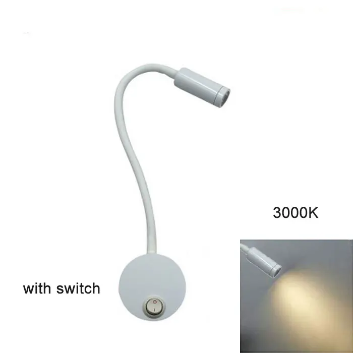 wall mounted bedside lights White LED Bedside Lamp, Wall Light, Night Light, 3W Gooseneck Led Reading Light,Bedroom/Living Room/Kids Room/Study Room Sconces wall lamps Wall Lamps