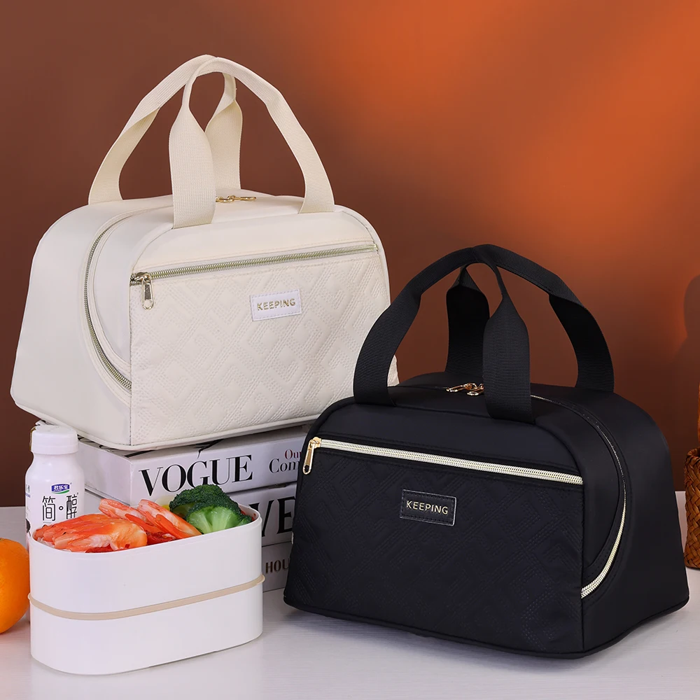 Große Lunchtasche für Damen, wasserdicht, prägnant, praktisch, frische Kühltaschen, Thermo-Frühstücks-Lebensmittelbox, tragbar, für Picknick, Reisen – Detail 5