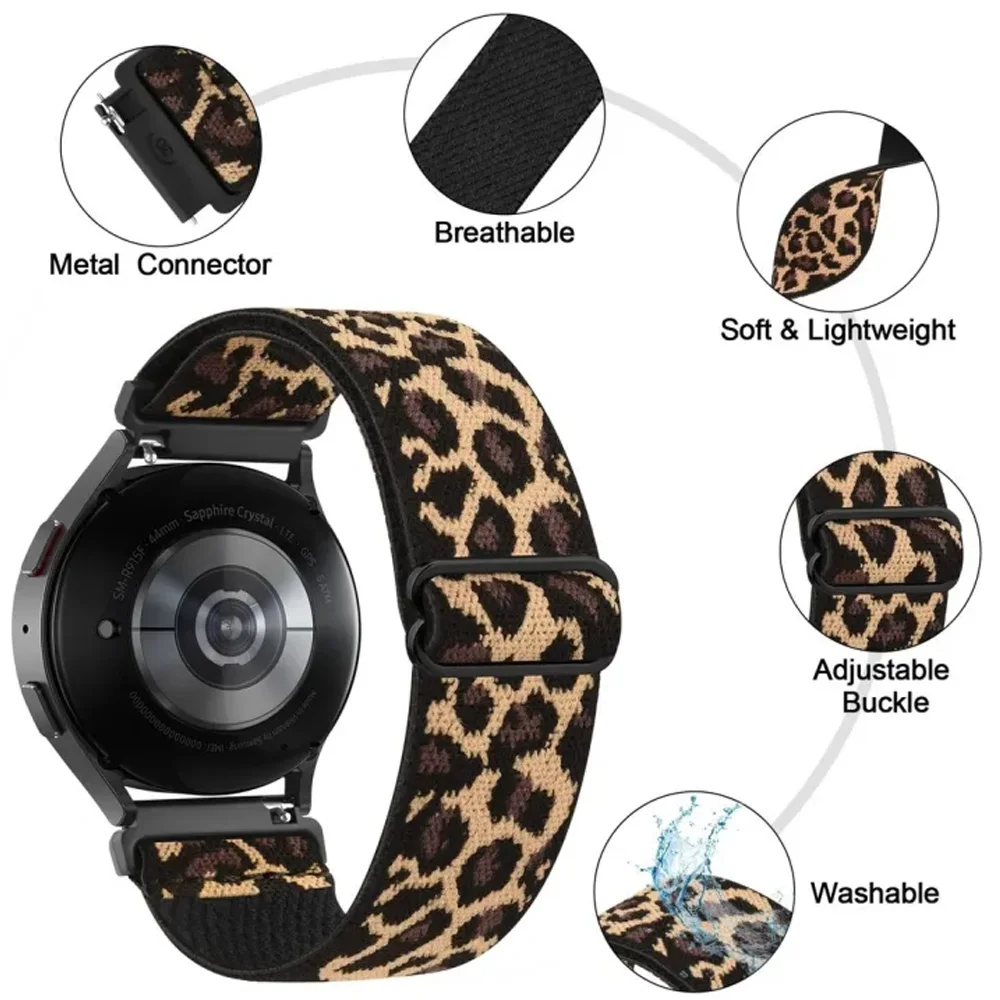 Versatile Nylon Elastic Watch Strap - 20/22mm (Black)