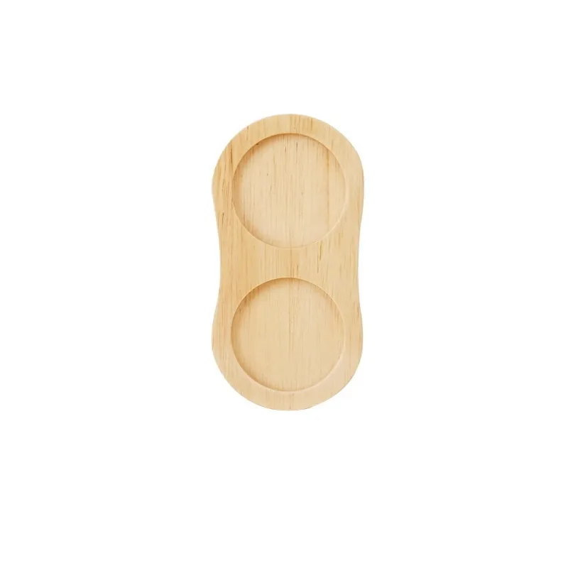 Pepper Mill Tray Bamboo Salt  Shaker Stand Tea Kitchen Storage Holder Home Decoration Wood Crafts Rolling Decorative 6
