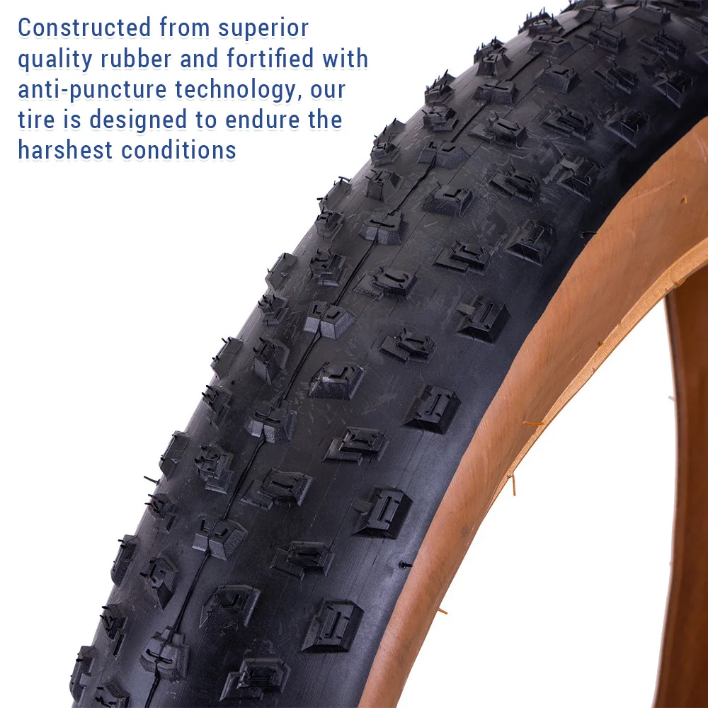 26 x 4.0Inch/20 x 3.0Inch/20 4.0 Inch Fat Bike Tire Rubber Bike Folding Tires Snow Beach Bicycle Replacement Tire