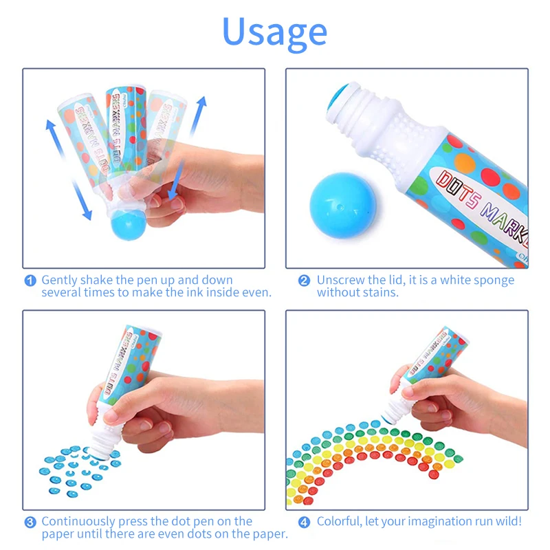 Ohuhu Washable Large Dot Makers Bingo Pen Mini Graffiti Flowing Pen Washable Paint Signature Pen Watercolor Pen Painting Tools 5