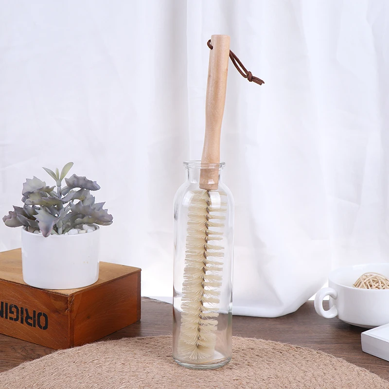 

Japanese Style Wooden Long Handle Beech Cup Brush Bottle Brush Kitchen Supplies Household Brush Portable Cup Cleaning Brush