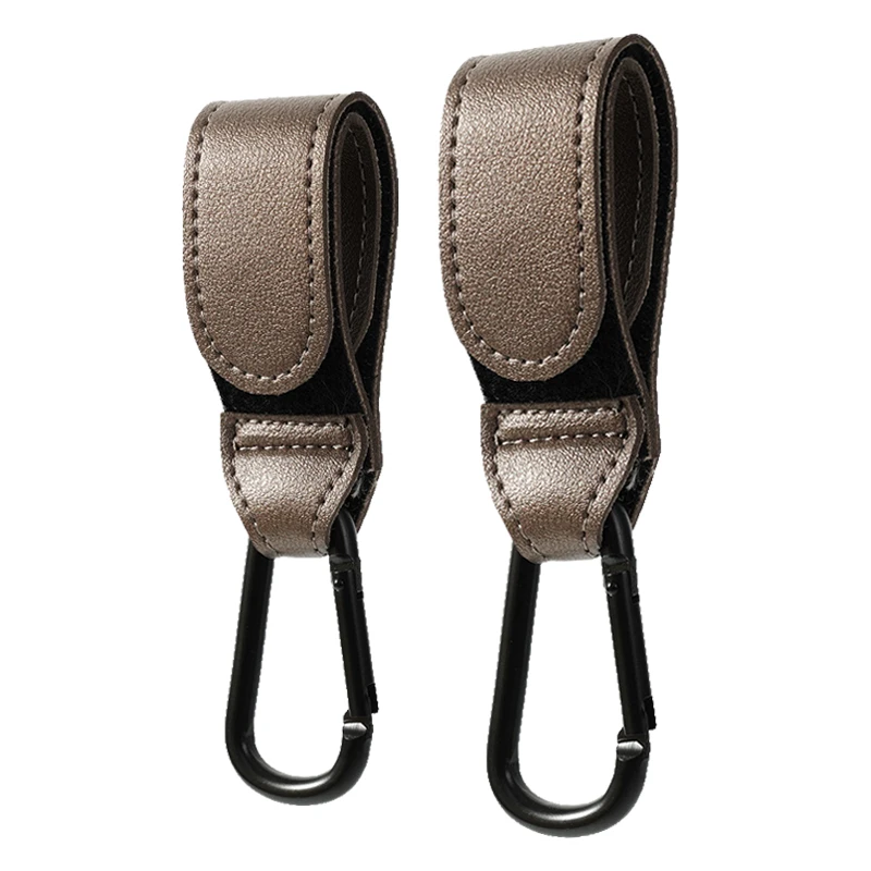 Premium PU Leather Stroller Organizer with 360° Rotatable Hooks, High-Quality Crochet Accents
