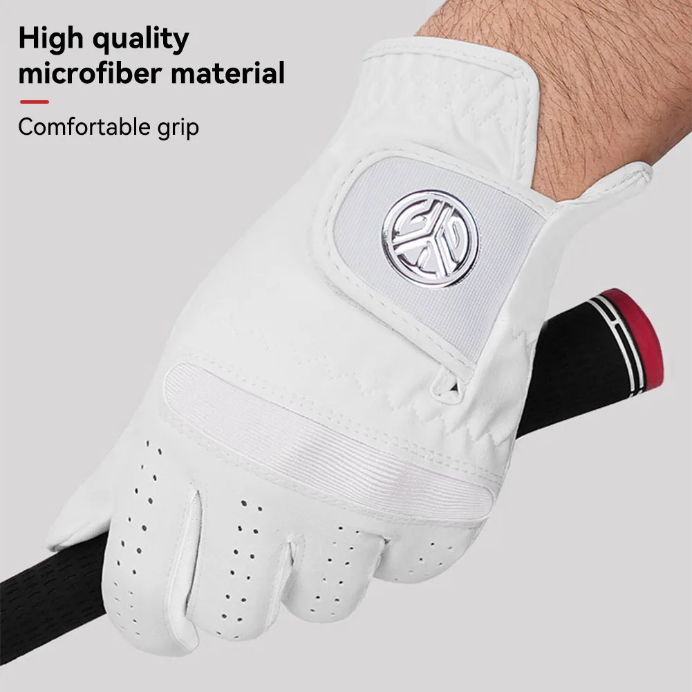 1 Pc Golf Gloves Left Right Hand Men's Soft Ultra-fiber Cloth Breathable Wear-resistant Golf Gloves Sports Gloves 3