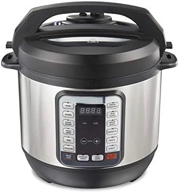 

QuikCook Pressure Cooker with True Slow Cook Technology, Rice, Sauté, Egg and More, 8qt, Black and Stainless (34508) Coffee mac