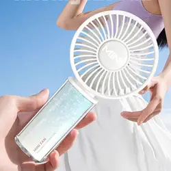 Compact USB Rechargeable Quiet Fan with Adjustable Speeds (White)