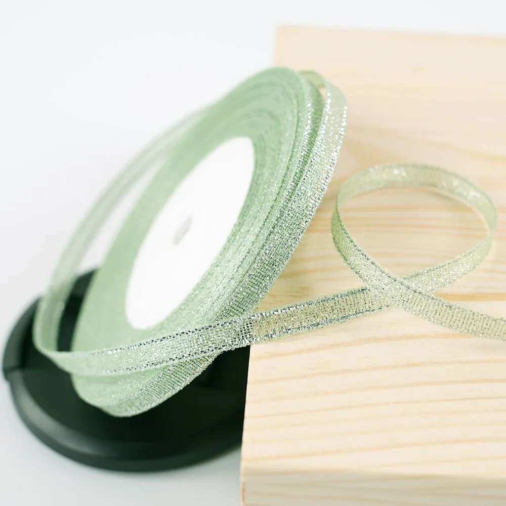 22m Glitter Silver/Gold Ribbon for DIY Crafts, Gift Wrapping, and Decor