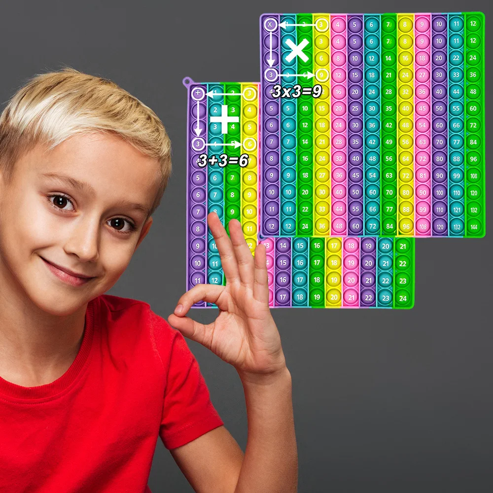 1pc 12x12&12+12 Multiplication Addition Pop Game Toy, Macaron Silicone Math Times Table Learning Stationery Educational Toy 4