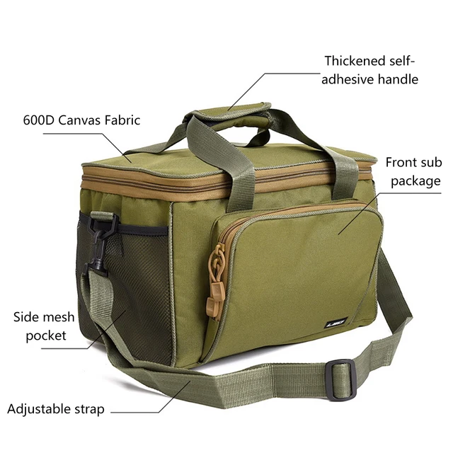 Fishing Tackle Boxes 600D Canvas Shoulder Bags Large-capacity Fishing  Tackle Bags Multi-pocket Wear-resistant for Outdoor Hiking - AliExpress