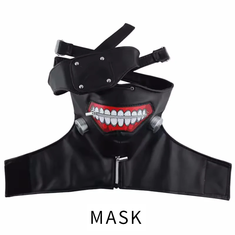 Tokyo Ghoul Kaneki Ken Hoodie Ghoul Mask Wig Cosplay Costume