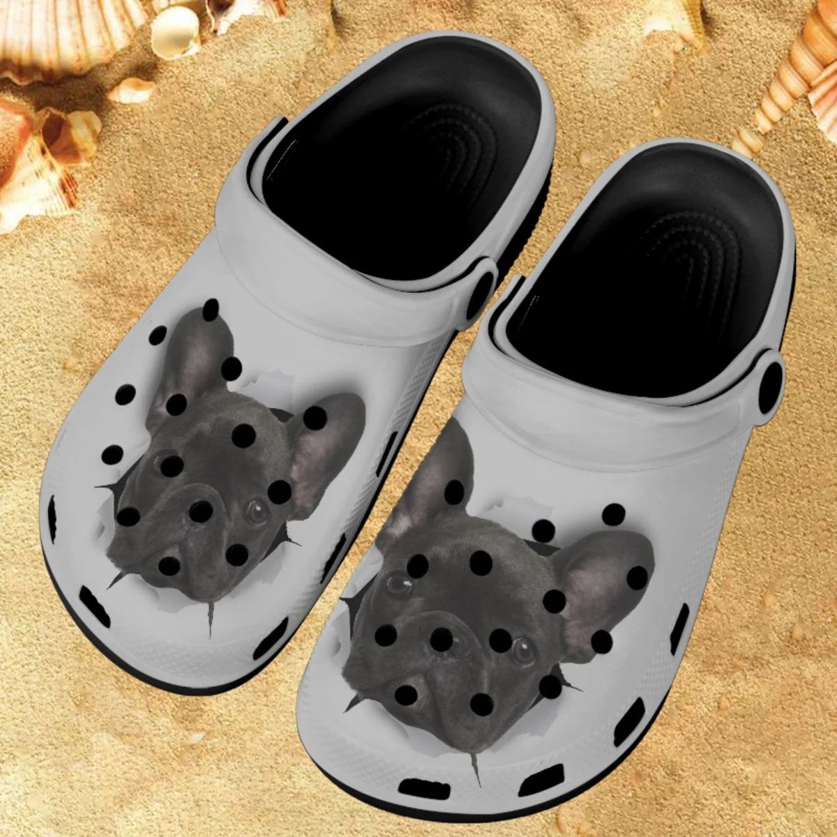

Pug Dog Cute Girls Home Slippers Animal 3D Design Fashion Summer Women‘s Clogs Comfortable Couple Bathroom Sandals Beach Slides