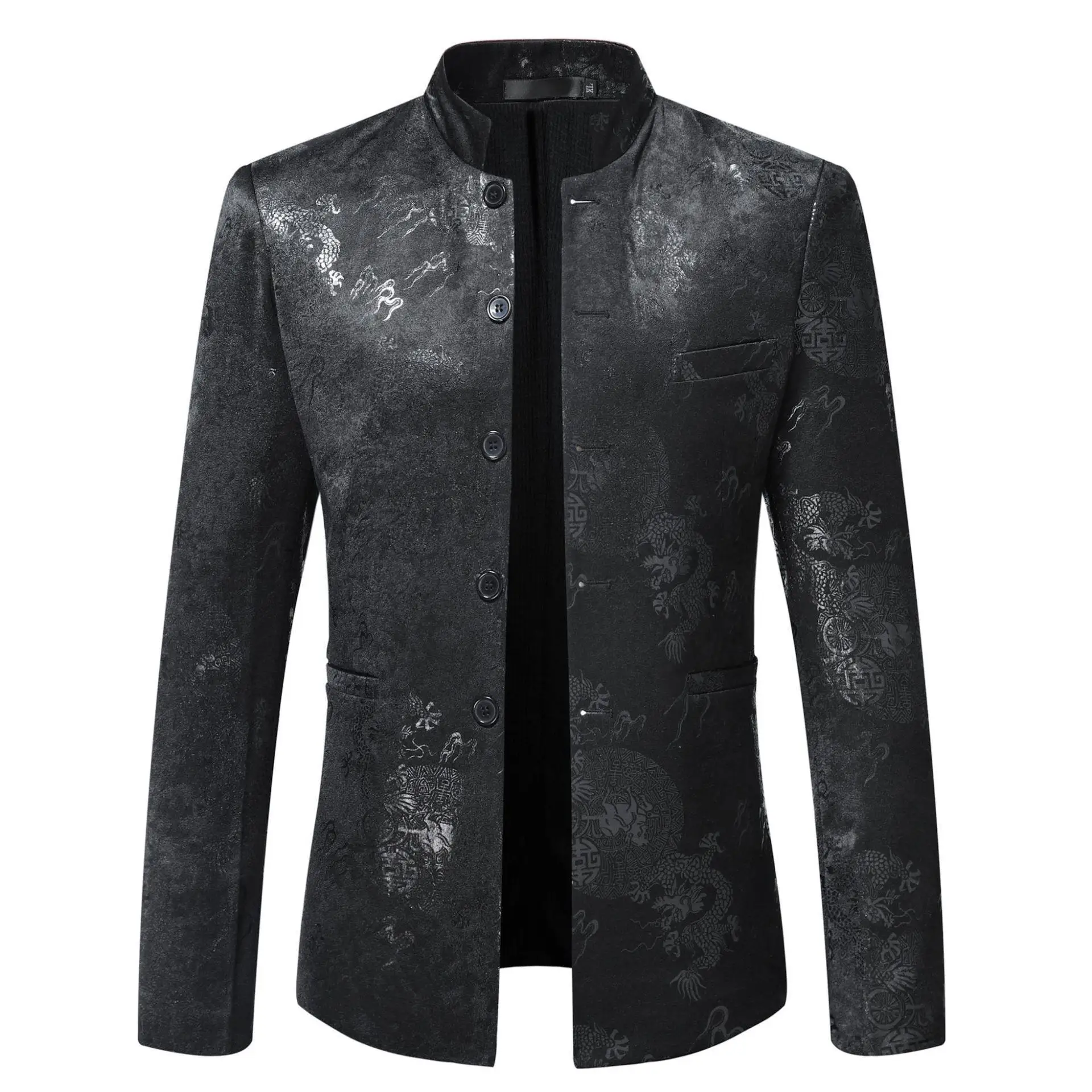 thumbnail image 1 of Otoño e invierno nuevo blazer para hombre ropa informal ajustada de alto rendimiento traje de terciopelo mercerizado abrigo traje pequeño para hombre, 1 of 4