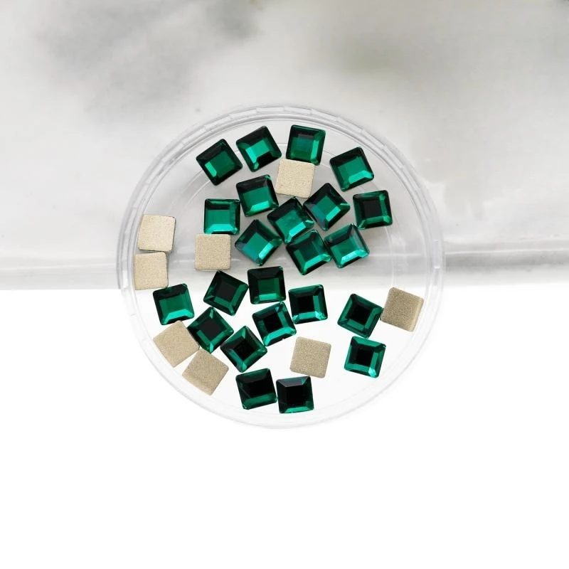 500 stücke 4mm 18 Farben quadratische Form Boutique flachen Boden Nail Art Strass Glas Kristall 3D Nagel dekoration Großhandel – Detail 15