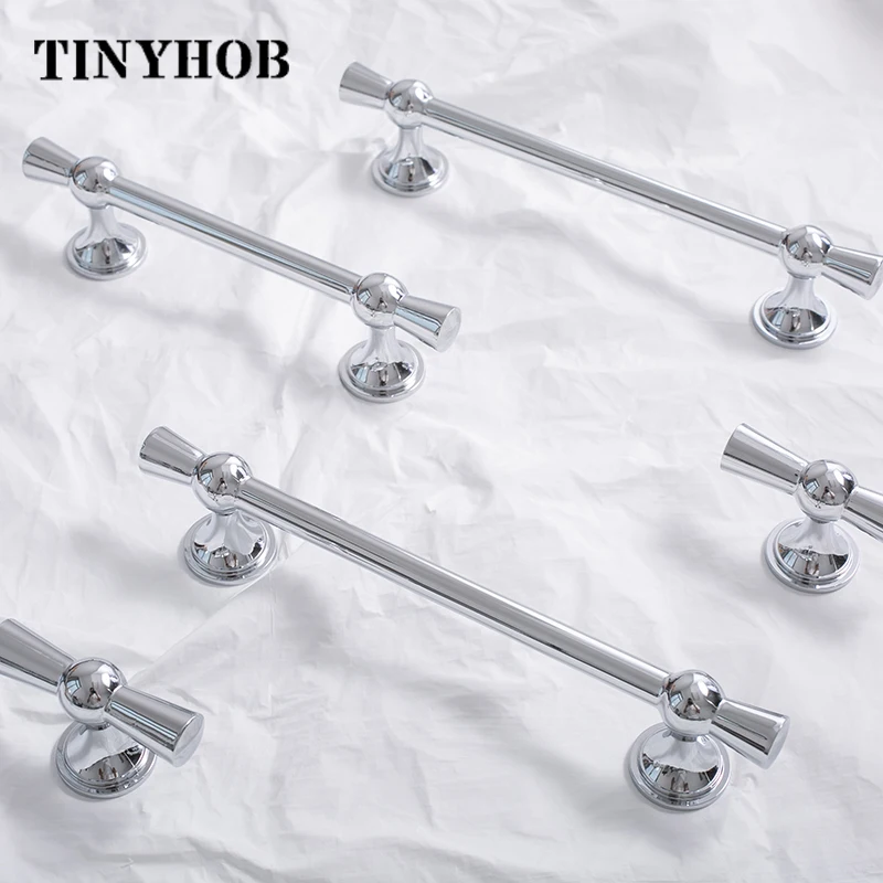 Armário de Cozinha Cromado Brilhante Hardware Alças t Bar Móveis Hardware Gaveta Puxa Door Handle Acessórios de Cozinha