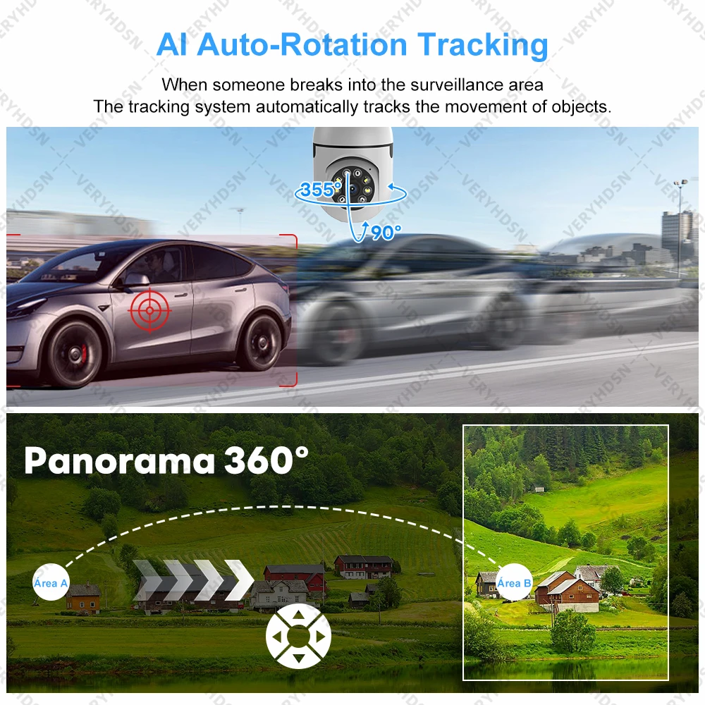 3MP واي فاي كاميرات IP مراقبة في الهواء الطلق فيدي...