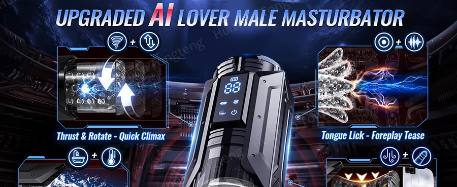 HeartCaptor Automatic Male Masturbator Cup 7 Modes Thrusting Rotating Sucking Electric Stroker Waterproof Rechargeable - Details 1