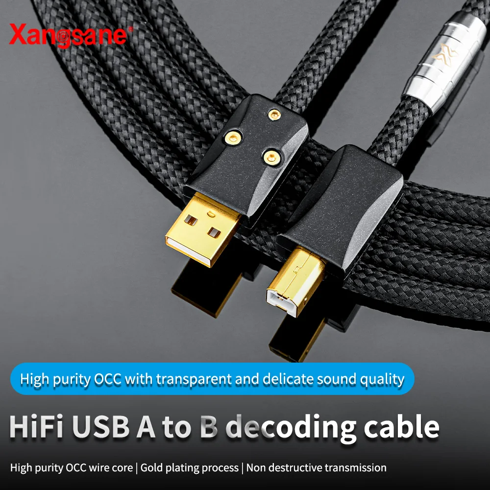 USB OTG Cable USB A to B Type C 5N OCC Lighting to B Audio Decoder DAC Sound Card A-B Shielding