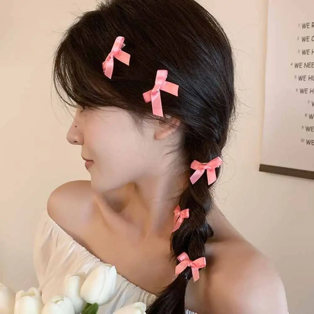 

1PC Mini Bowknot Hair Clips Ballet Sweet Hair Accessories Bow Hairpin Headwear Ribbon Multicolor Barrette Girls