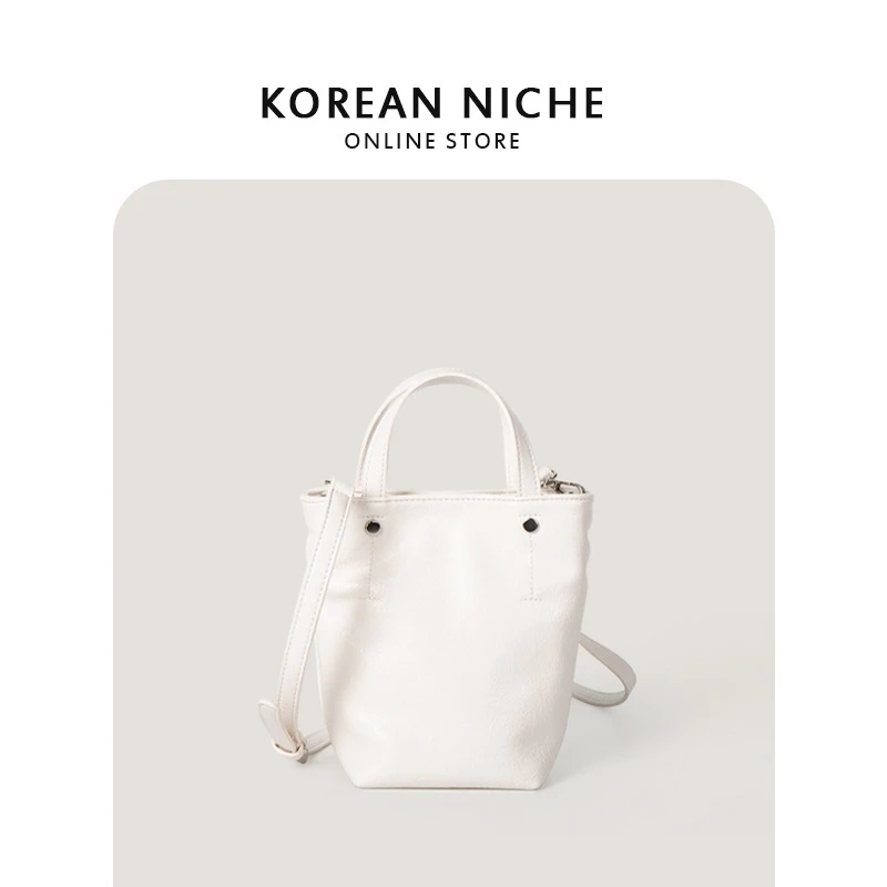 Soft Leather Large Capacity Mini Tote Bag For Women Solid Simple Single Shoulder Crossbody Bags Korean Niche Shopping Handbags