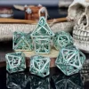 DND Polyhedral Dice Hollow Metal Dice Set 7pcs Gift Suitable for Dungeons & Dragons RPG Game 1
