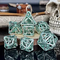 DND Polyhedral Dice Hollow Metal Dice Set 7pcs Gift Suitable for Dungeons & Dragons RPG Game 1