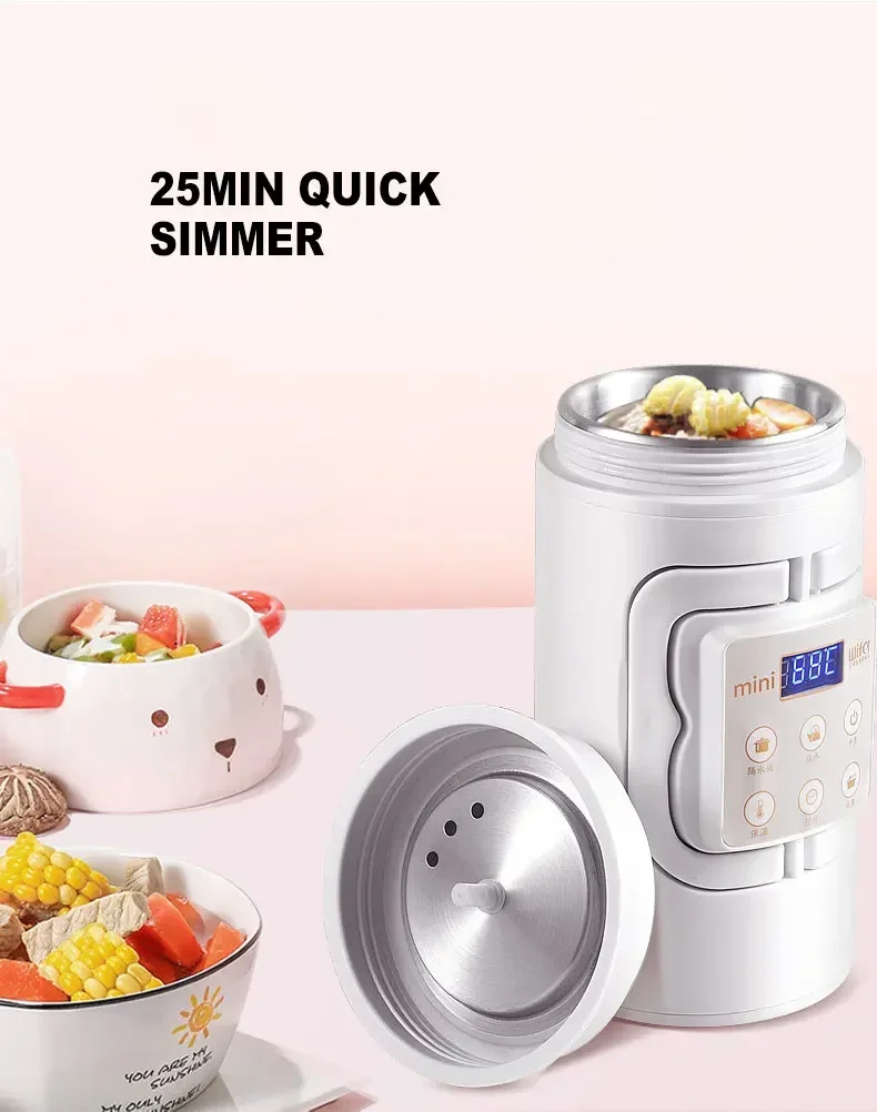 Description Picture 3 of itemPortable Travel Electric Kettle/Multifunctional Electric Stewing Pot/Intelligent Health Pot/Beauty Rice Steaming Pot