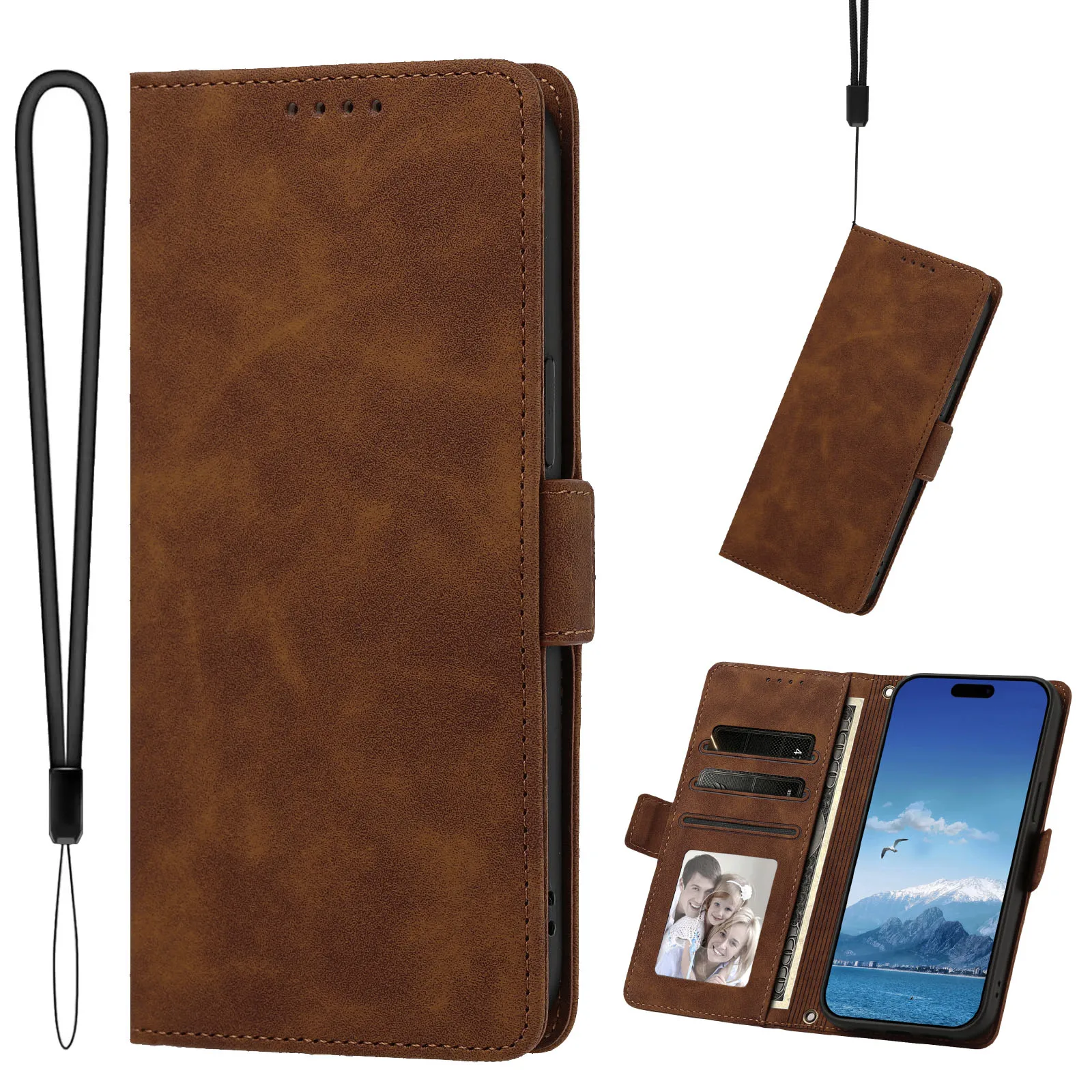 Luxury Leather Flip Wallet Phone Case - Premium Protective Cover