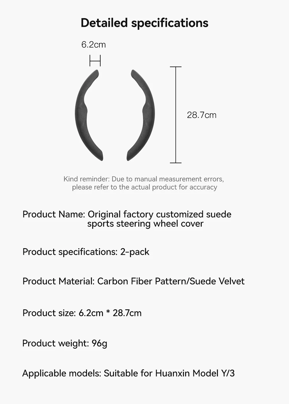YZ Für Tesla Model 3 Y Highland Juniper 2026 Wildleder-Samt Lenkradbezug DIY Carbonfaser-Textur Sport-Lenkrad – Detail 16