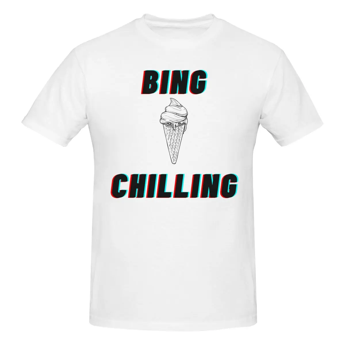 

Bing Chilling T Shirt Cotton Short Sleeve Custom Shirt Men