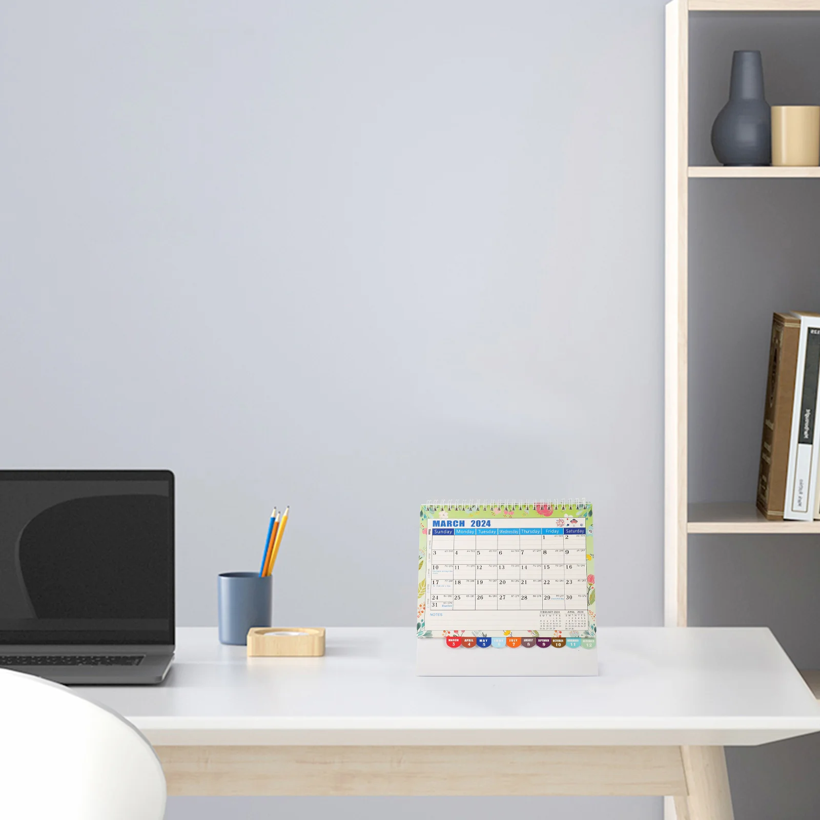 

2024 Desk Calendar Home Accessory Office Note Standing Daily Use Monthly Calendars