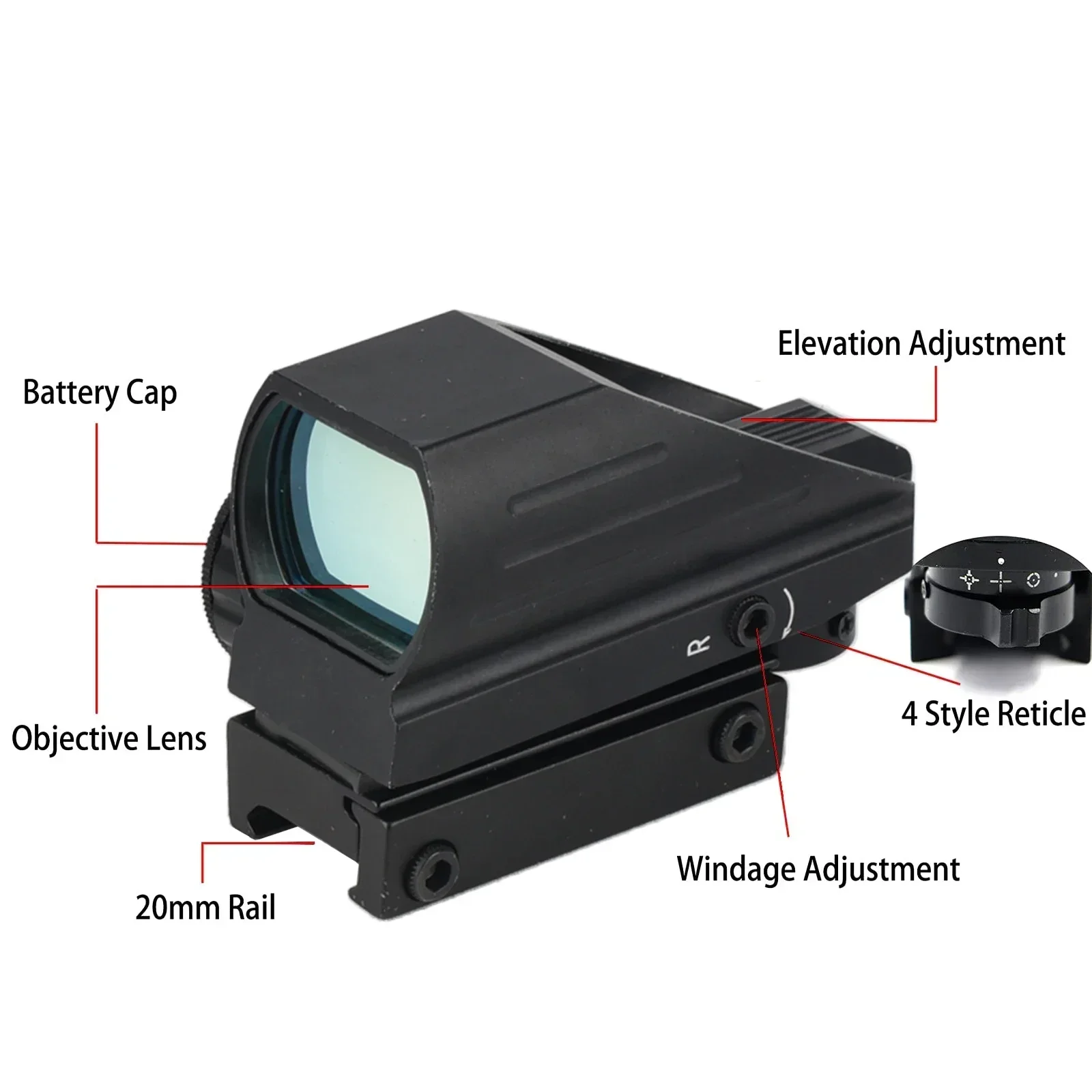 HD103 Red Green Dot Sight Tactical Reflex Sight Optics Hunting Rifle Scope 11/20mm Rail Mount AK Tactical Accessory red dot sight rifle scope