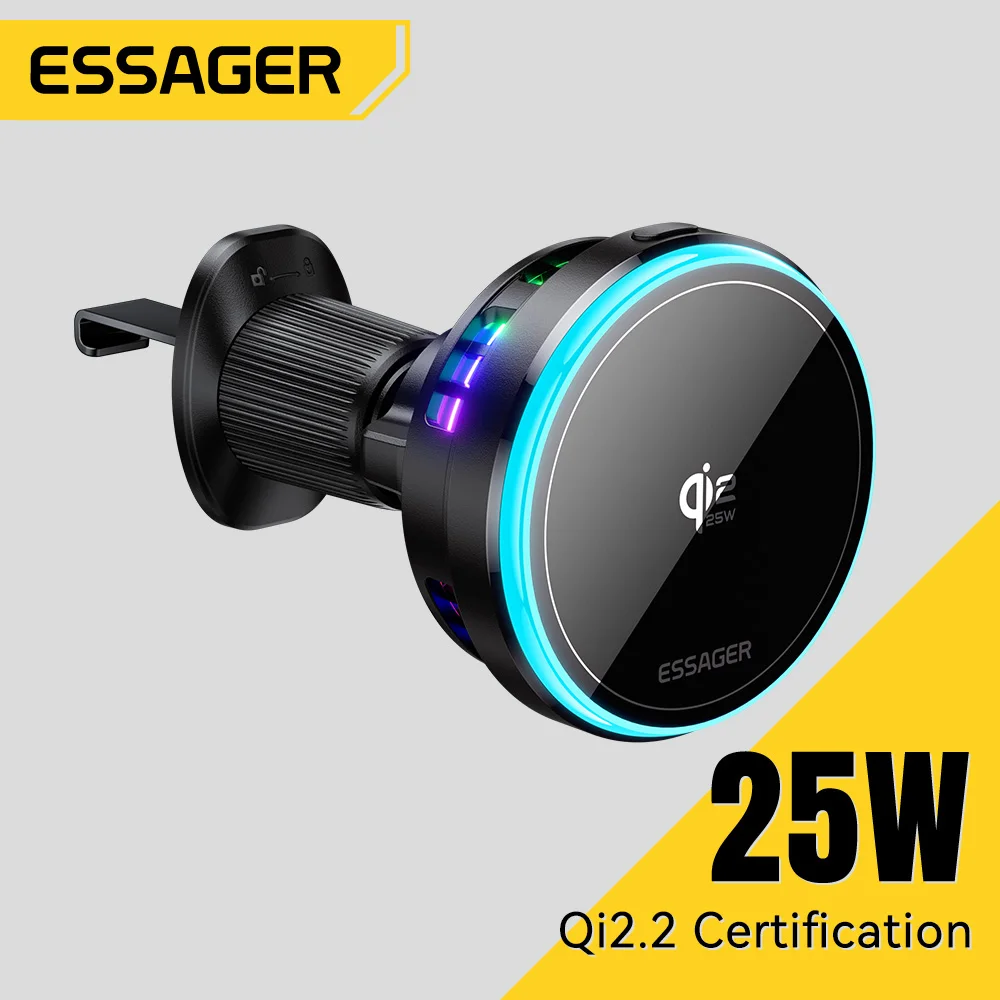Essager supporto magnetico per auto con caricabatterie wireless e rgb_voghion.com