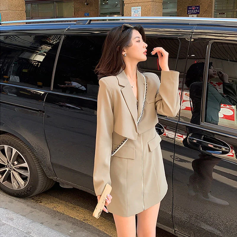 

women office dresses long sleeve Large women's wear new fat 2022 retro suit skirt dress elegant summer latest womens fashion
