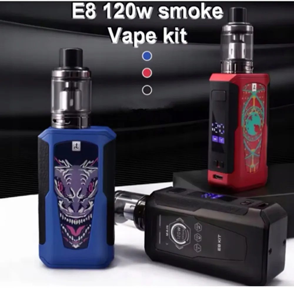120W E-Cigarettes Vape Mod Box Kit 2.5ml Tank Atomizer 1800mah Built-in Battery OLED Screen Big Smoke Vaporizer Vaper Device atomizer tank