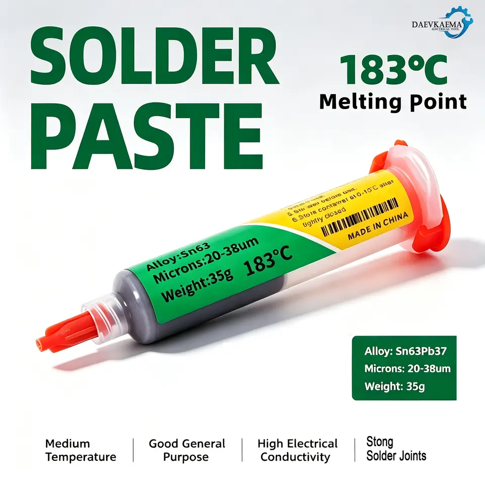 Sn63Pb37 Leaded Solder Paste 183°C Syringe Solder Paste 20g 35g 50g Optional for BGA Reballing Phone PCB Repair image 1